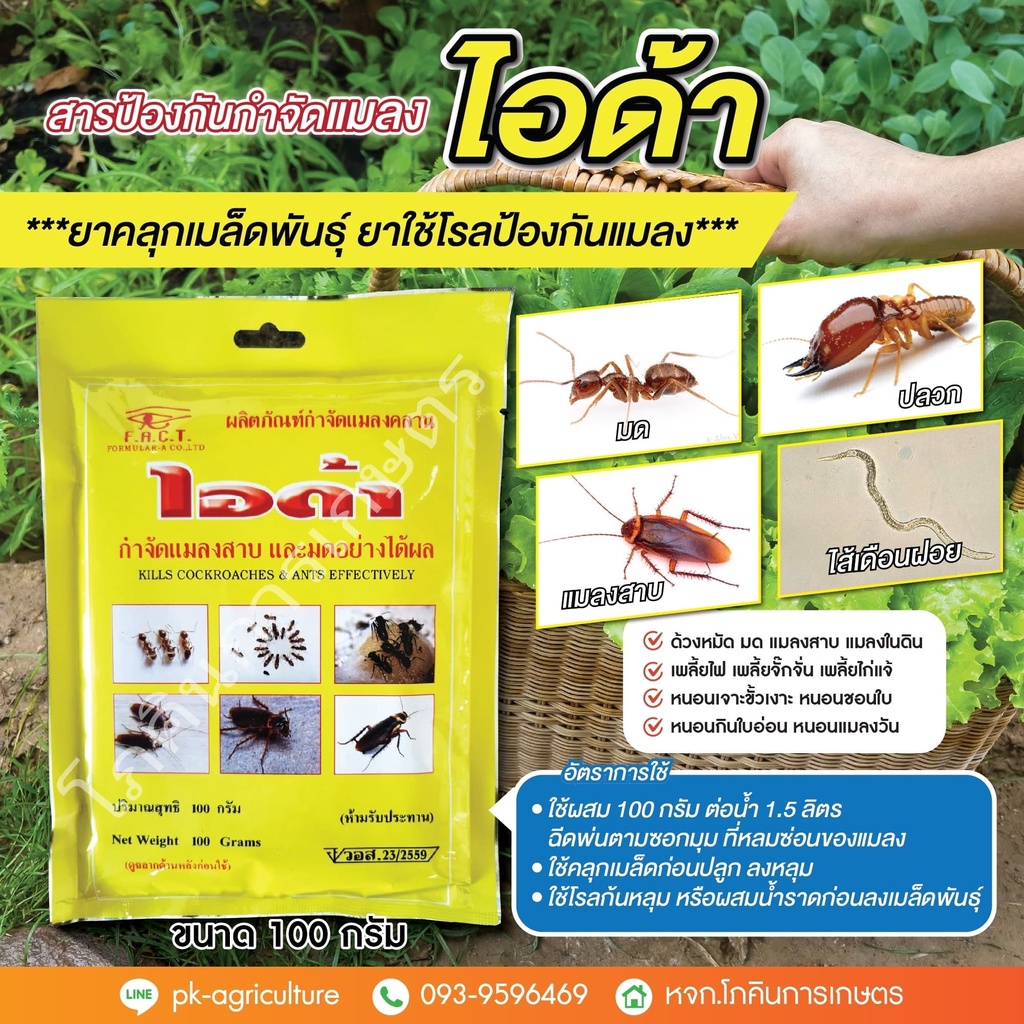 เอส85 ขนาด 100 กรัม สารป้องกันและกำจัดแมลง แมลงสาบ มด ปลวก