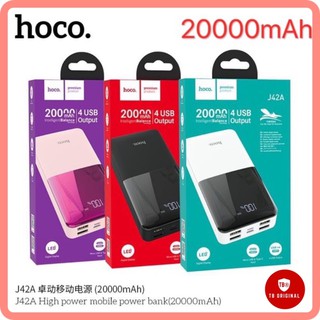 HOCO J42A แบตสำรอง พาวเวอร์แบงค์ Power Bank 20000mAh 4USB HOCO J42A แบตสำรองสีสันสดใส ชาร์จพร้อมกันได้4เครื่อง