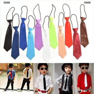 (Snow) เนคไท ผ้ายืด สีพื้น 1 ชิ้น