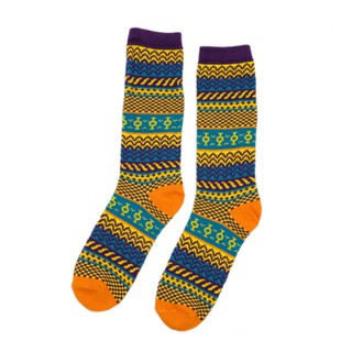 ถุงเท้า COMFY SOCKS Murasaki Tribal Socks ลวดลายถุงเท้าสวยงาม เหมาะสำหรับใส่กับรองเท้าบูต และรองเท้าผ้าใบ