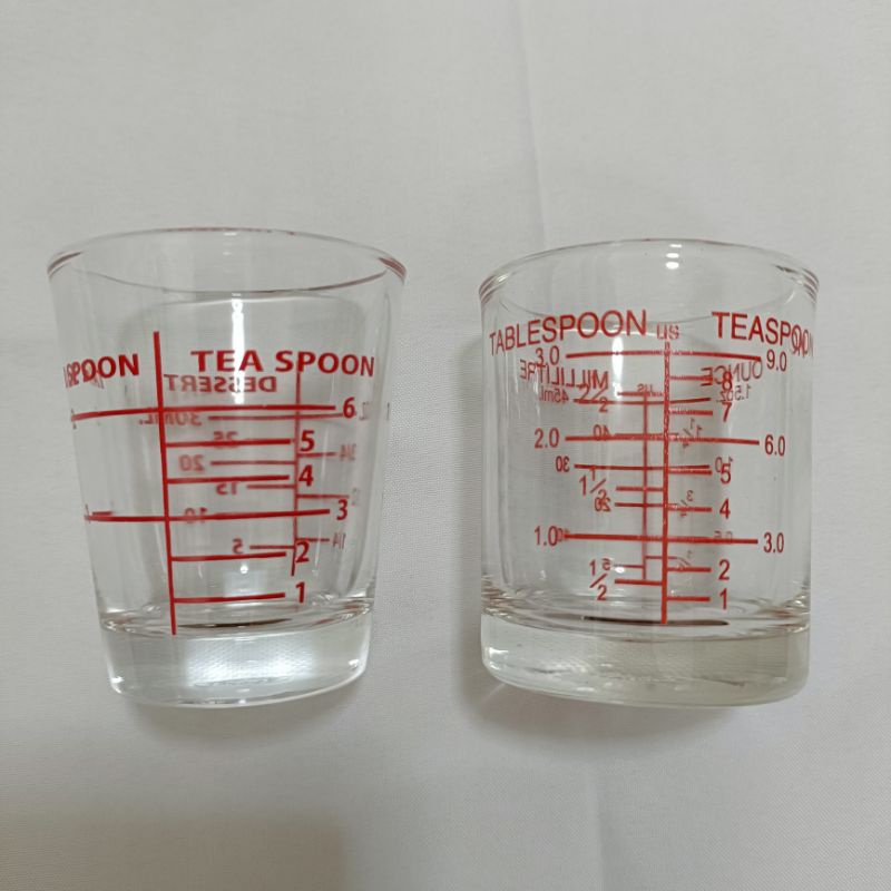แก้วยา ถ้วยยาน้ำ ถ้วยตวงยา แบบแก้ว ปากแคบกับปากกว้าง ขนาด 30 ml และ 45 ml