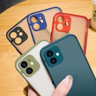 เคสแข็ง ป้องกันเลนส์กล้อง สีแคนดี้ สําหรับ iPhone 12 11 Pro Max X XS 7 8 Plus SE 2022 2020 5G 4G