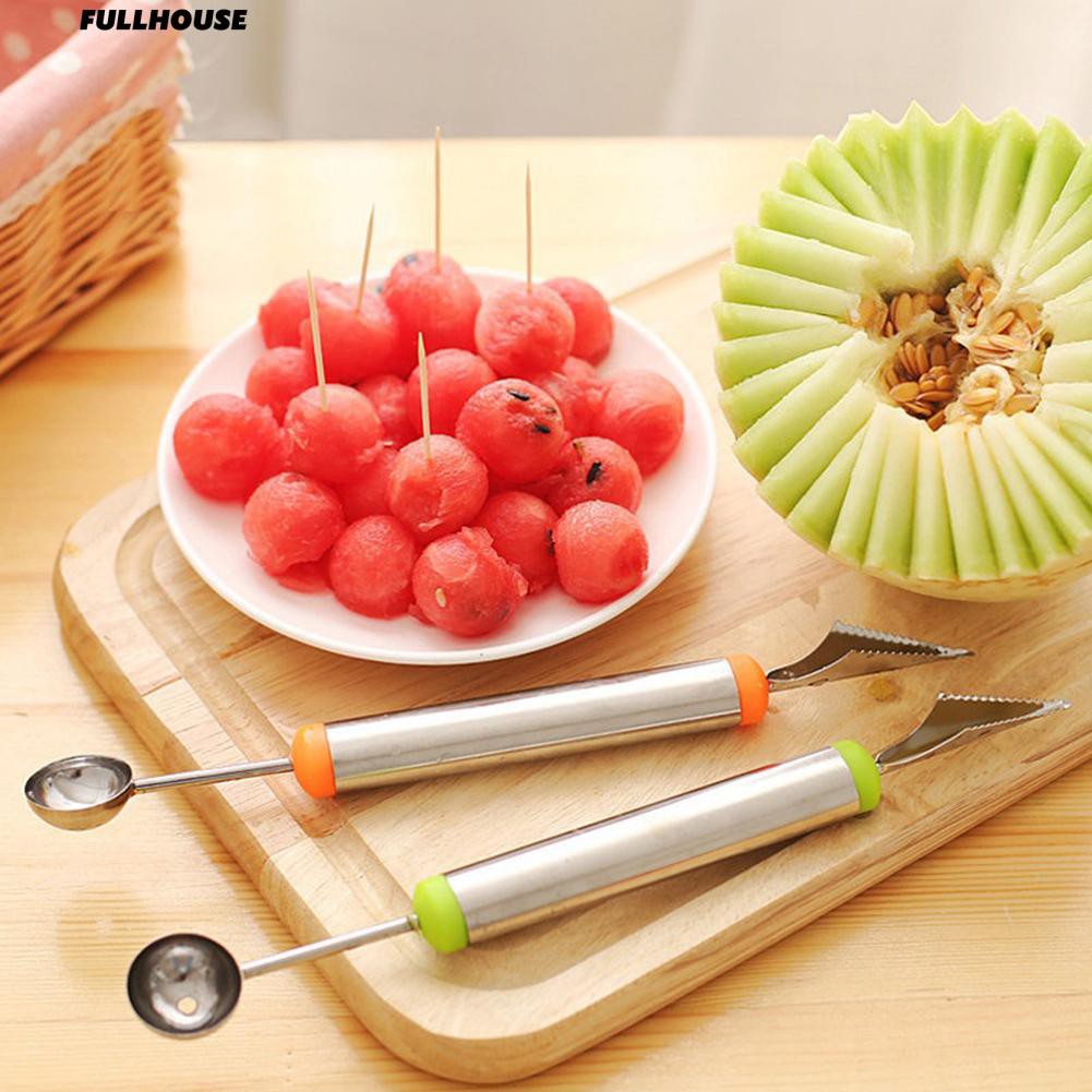₳ ลูกล้อสเตนเลสแบบสเตนเลสแบบ Dual Functional Caron Spoon Baller Digging ...