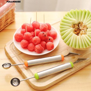 ₳ ลูกล้อสเตนเลสแบบสเตนเลสแบบ Dual Functional Caron Spoon Baller Digging Tool