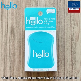 Hello® White Floss, Natural Peppermint Flavor 50 m ไหมขัดฟัน