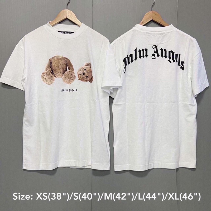 🔆สอบถามstockก่อนกดสั่ง Palm Angels T-shirt tee สีขาว เสื้อ เสื้อยืด หมี headless สีขาว ของแท้ ปาล์มแองเจิล หมีหัวขาด