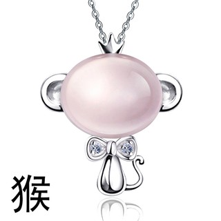 Moonkee Monkey Pendant Necklace โอปอลรูปสัตว์ลิงสําหรับผู้หญิง WHN5