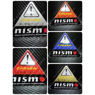 สติ๊กเกอร์สามเหลี่ยม Greddy NISMO Motorsports International สำหรับ nissan นิสสัน นิสโม้ ติดรถ แต่งรถ sticker สามเหลี่ยม