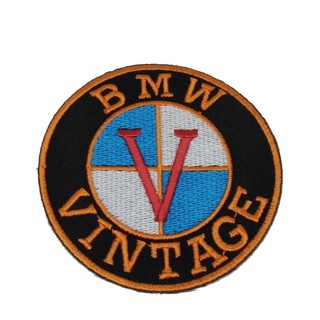 [ตัวรีด เย็บได้] BMW VINTAGE ป้ายติดเสื้อ logo Embroidered Sew Iron On Patches Badge