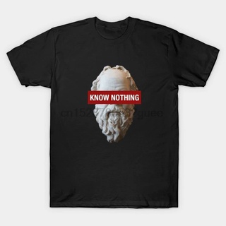 เสื้อยืด ผ้าฝ้าย 100% พิมพ์ลาย Ed Know Nothing Socrates Philosophy ของขวัญวันเกิด สําหรับผู้ชายSize S-5XL