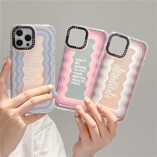 Laser CASETiFY 【ลายคลื่นสีชมพู】เคสโทรศัพท์มือถือ TPU กันกระแทก ลายน่ารัก แฟชั่น สําหรับ iPhone 13 Pro MAX 12 11 Pro MAX XR X XS MAX