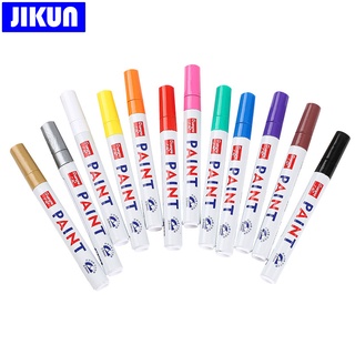 Jikun ปากกามาร์กเกอร์ อะคริลิค กันน้ํา 12 สี สําหรับวาดภาพกราฟฟิค โลหะ แก้ว หินกรวด