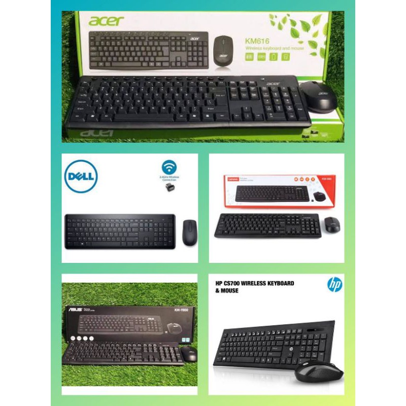ชุดคีย์บอร์ดและเมาส์ไร้สาย / คีย์บอร์ดและเมาส์ไร้สาย Lenovo, Dell, Hp, Acer, Asus