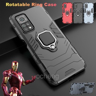 เคสโทรศัพท์กันกระแทกซิลิโคนXiaomi Mi 10T Pro 5G / 10TPro Phone Case Hard Armor Shockproof Casing Soft New Back Cover Phone Stand Holder Magnetic Ring Bracket Stent