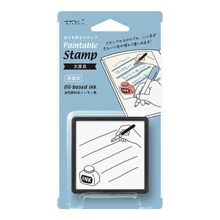 MIDORI Paintable stamp Pre-inked Stationery (D35397006) / ตัวปั๊มแบบมีหมึกในตัว ลายเครื่องเขียน แบรนด์ MIDORI