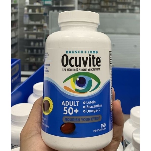 วิตามินบำรุงสายตา Bausch & Lomb, Ocuvite, Adult 50+, Eye Vitamin & Mineral Supplement ขนาด 150 เม็ด 