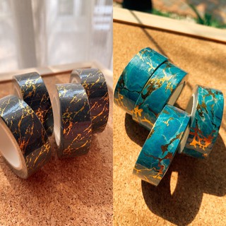 ✨Marble Washi Tape วาชิเทป ลาย พื้น หินอ่อน ดำ ฟ้า✨