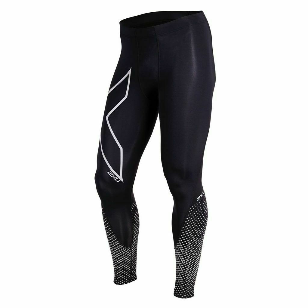 2XU ของแท้! Reflect Compression Tights Black/Silver Reflective กางเกงวิ่ง กางเกงออกกำลังกาย ขายาว