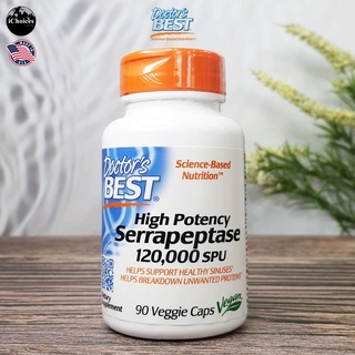 ผลิตภัณฑ์อาหารเสริม Doctors Best® High Potency Serrapeptase 120,000 SPU 90 Veggie Caps