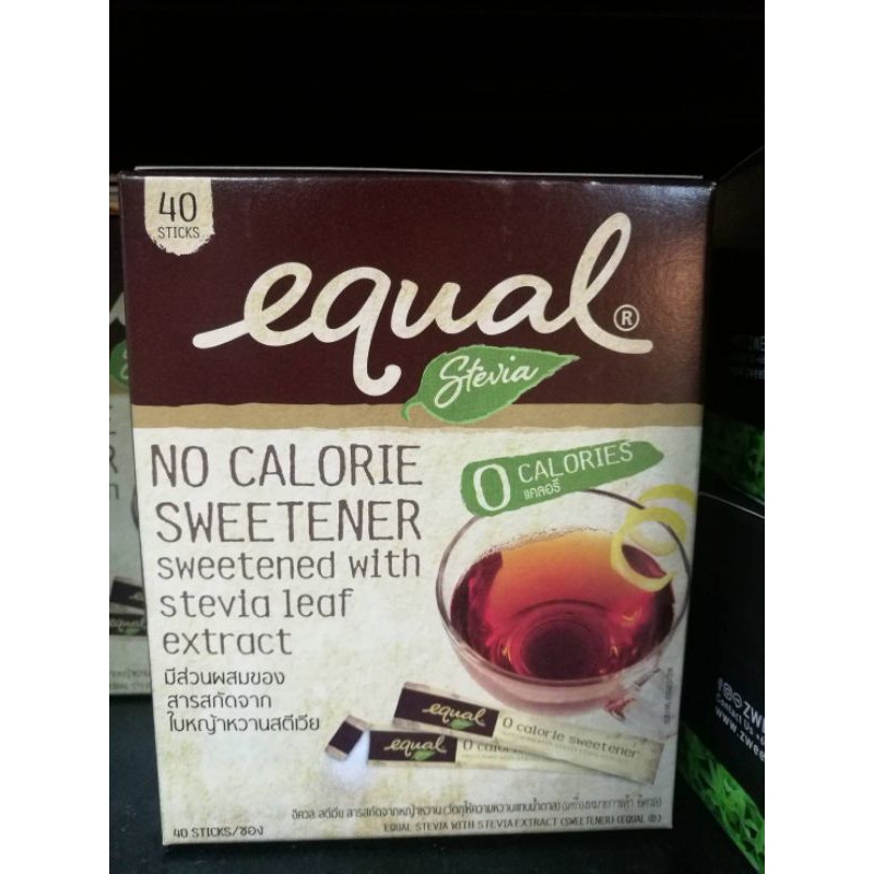 equal Stevia O CALORIES แคลอรี 40 STICKS/ซอง รวม 80กรัม ราคา