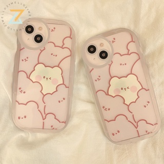 Zymello เคส OPPO A57 2022 4G Reno 7Z 5G Reno6 Z 5G A15 A16 A54 5G A74 5G A31 A5 2020 F11Pro Realme C21Y C25Y 9i A16K A76 A96 F7 เคสโทรศัพท์หมีการ์ตูนน่ารัก