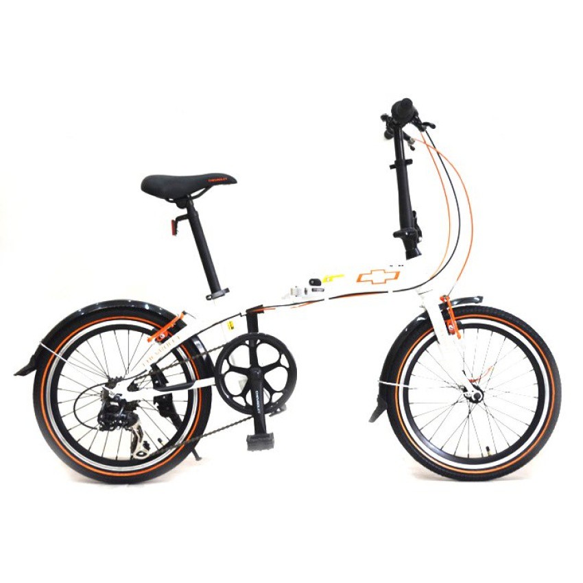 (ใส่โค้ด SUN423DA ลด 70.- ไม่มีขั้นต่ำ)Chevrolet Folding bike จักรยานพับได้ รุ่น CURVE 2007A New Spec (สีขาว)