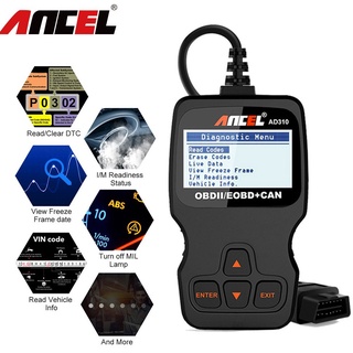 Ancel Ad310 Obd2 เครื่องสแกนเนอร์วินิจฉัยรถยนต์ Obd 2 Code Reader Obdll Odb2