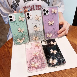 Butterfly Casing Samsung  J4 J6 Plus J7 J2 Prime J7 Pro Note 10 Plus A11 A12 A02s Bling Glitter Glossy Phone Case HD36