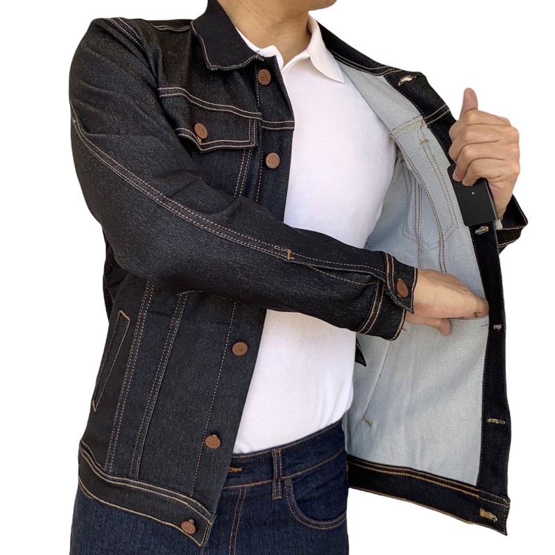 Hot Deal Mens Regular Original Diesel Stretch Jeans Jacket - แจ็คเก็ตยีนส์ดีเซล