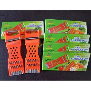 พร้อมส่ง!! ที่ขูดมะละกอ ที่ปอกอเนกประสงค์ ที่ปอกผลไม้ 5in1 แบบมีกล่อง**สีส้ม** (1 อัน/กล่อง)