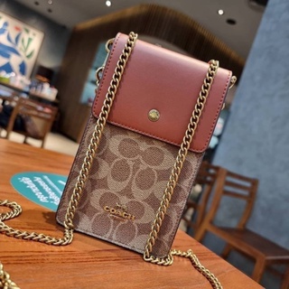 COACH F76357 SNAP PHONE CROSSBODY IN SIGNATURE CANVAS