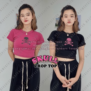 คุณผู้หญิง ® | เสื้อยืด พิมพ์ลายหัวกะโหลก CROP TOP พรีเมี่ยม สําหรับผู้หญิง