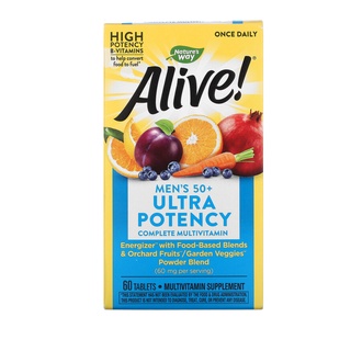 Natures Way, Alive! Once Daily, Mens 50+ 60 Tablets