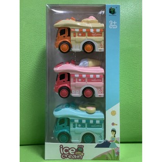 set3คัน รถไอศกรีม ice cream truck รถไอติม เข็นไปด้านหน้าแล้ววิ่ง พร้อมส่ง