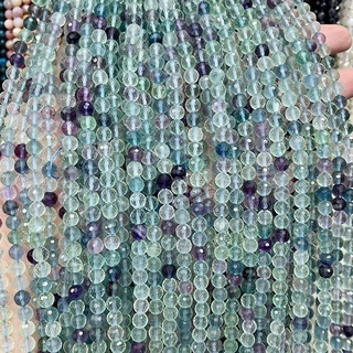 ฟลูออไรต์ Fluorite (โทนเขียว) 6 mm เจีย (เส้นยาว) หินนำโชค จิตใจมั่นคง  *เล่นแสงสวยมาก*