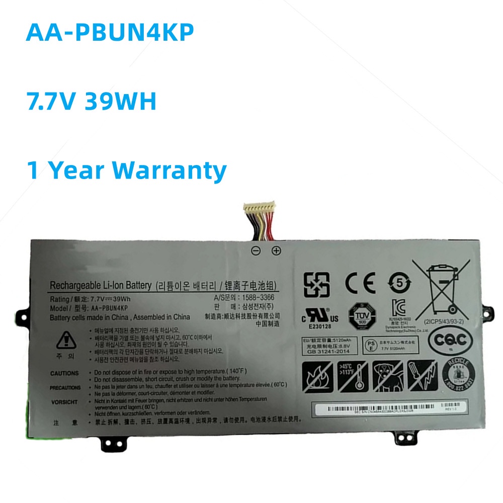 Battery AA-PBUN4KP 5120mAh /39Wh For 930QAA-K01 930QAA-K716 Notebook 9 Pen NP930QAA NT930QBE NT930QB