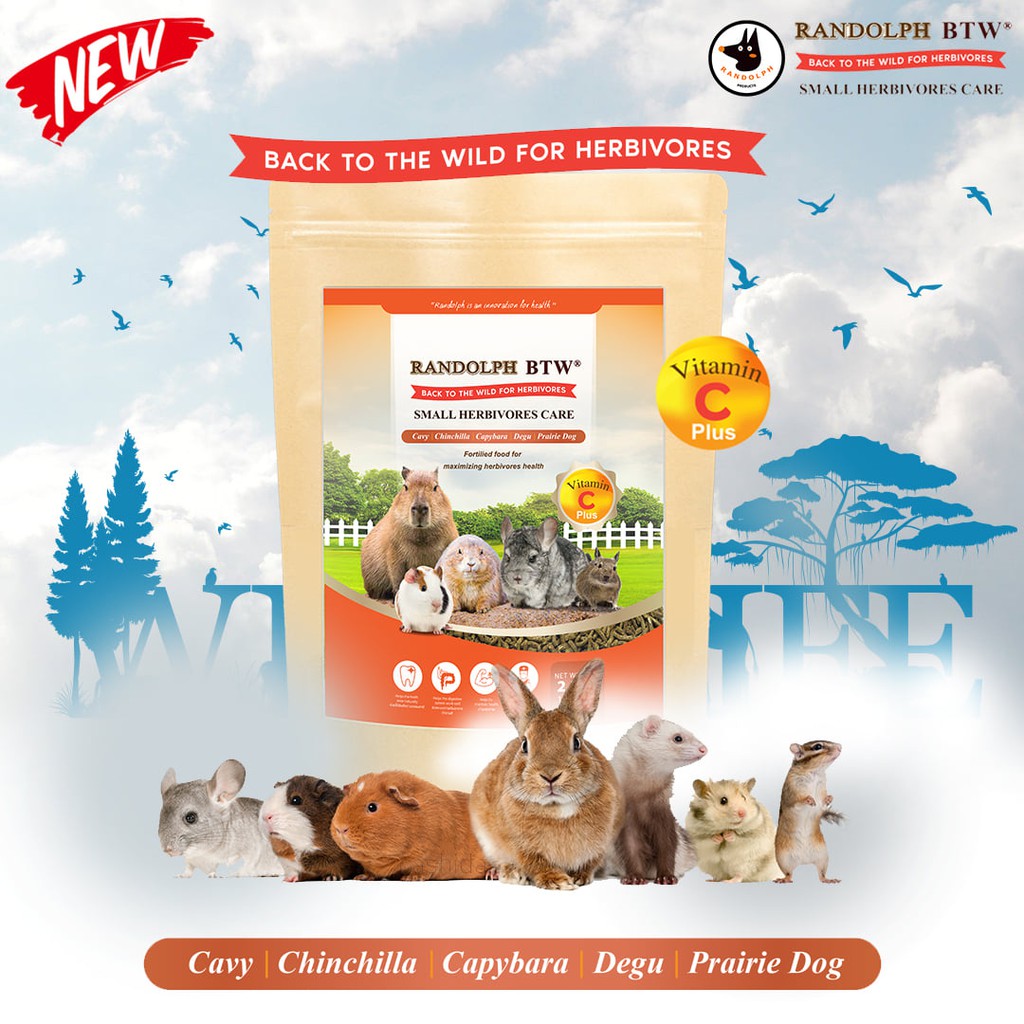 Randolph BTW Small Herbivores Care อาหาร​สำหรับสัตว์กินพืชขนาดเล็ก + เสริมวิตามินซี ราคา ถูกที่สุด ดีลบีเคเค แกลเลอรีภาพที่ 5