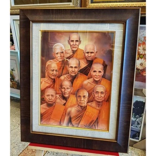 กรอบรูปมงคลพระเกจิติดบ้านร้านค้าที่ระลึกขึ้นบ้านใหม่(ขนาด60×70cm)ภาพพร้อมกรอบ