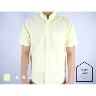 คอปก/แขนสั้น (สีอ่อน) M/L/XL ผ้า OXFORD - SHIRT LAND เสื้อเชิ้ตผู้ชาย Short Sleeve Collar Shirt