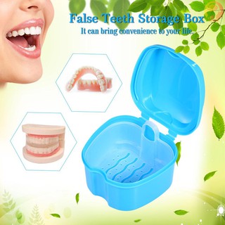 F &amp; H Denture Bath Box Case Dental False Teeth Storage Box Cleaning Container Rinsing Basket Retainer Appliance Holder Tray