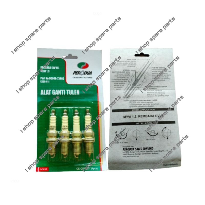SPARK PLUG PERODUA MYVI 1.3 2005-2006 OLD KEMBARA DVVT (BKR6EY-11)(K20R-U11) 9004A-73R03 (SET/4PCS)