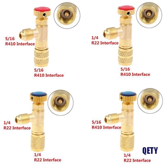 (QETY)Air conditioning repair liquid safety valve R410A R22 1/4" 5/16" Safety Adapter