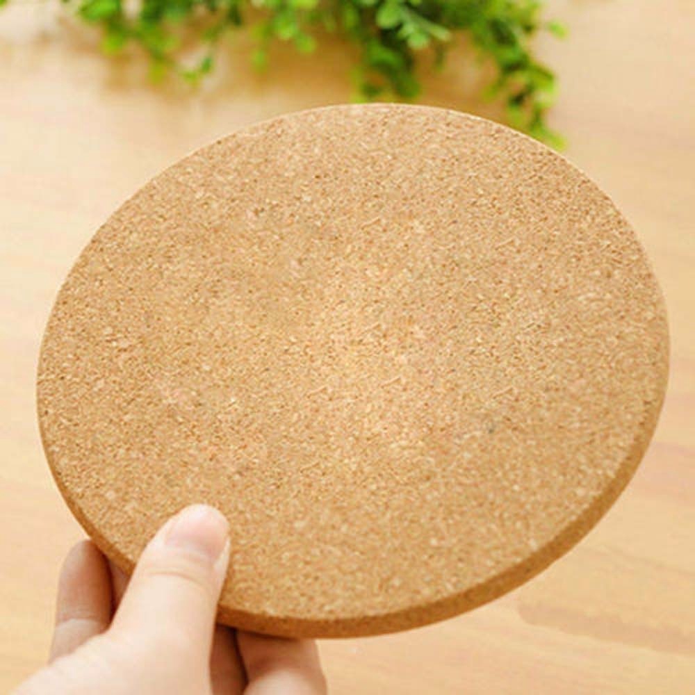 1 Pc ธรรมชาติ Cork Coaster ถ้วยทนความร้อนถ้วยแก้วชากาแฟเครื่องดื่มร้อนไม้ Placemat สําหรับโต๊ะรับประทานอาหารห้องครัวตกแต่ง