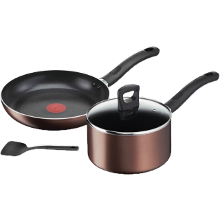 Tefal ชุดกระทะหม้อพร้อมฝา 4 ชิ้น รุ่น G143S495 ก้นกระทะอินดักชั่น ใช้ได้กับเตาทุกประเภทรวมทั้งเตาแม่เหล็กไฟฟ้า