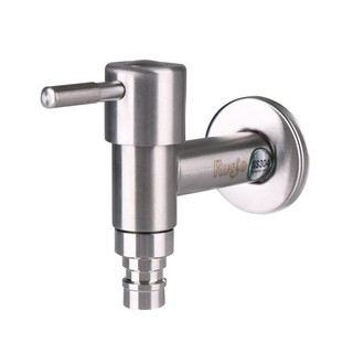 Water faucet BALL TAP FLUSSO ROCKY 1/2" SILVER Water valve Water supply system ก๊อกน้ำสนาม ก๊อกบอลสนาม FLUSSO 1/2 นิ้ว ส