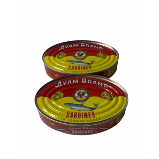 ปลากระป๋อง ตรา อะยัม ปลาซาร์ดีน ในซอสมะเขือเทศ รุ่นฝาดึง BIG OVAL 425gใหญ่ SARDINES AYAM BRAND 1SETCOMBO/จำนวน 2 กระป๋อง