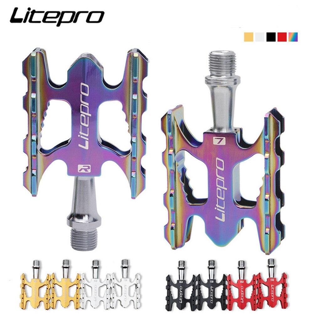 Litepro ที่เหยียบปั่นจักรยาน อะลูมิเนียมอัลลอย กันลื่น สําหรับรถจักรยานเสือภูเขา Brompton Fnhon