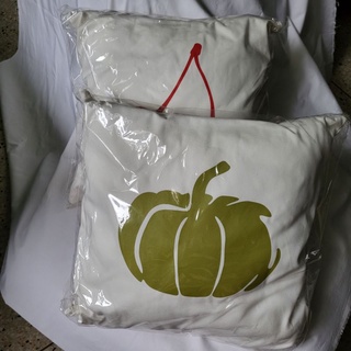 หมอนอิง หมอนโซฟา หมอนสีขาว cherry pumpkin pillow ฟักทอง เชอร์รี่