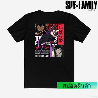 ROUND คอลูกเรือเสื้อยืดแขนสั้นลําลอง ทรงหลวม พิมพ์ลายอนิเมะ Spy X Family Yor Forger Thorn Princess พลัสไซซ์-4XL