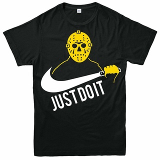 เสื้อยืดคอกลม เสื้อยืดลําลอง แขนสั้น พิมพ์ลาย Just Do It Jason Voorhees Parody สไตล์ฮิปฮอป สําหรับผู้ชาย ของขวัญให